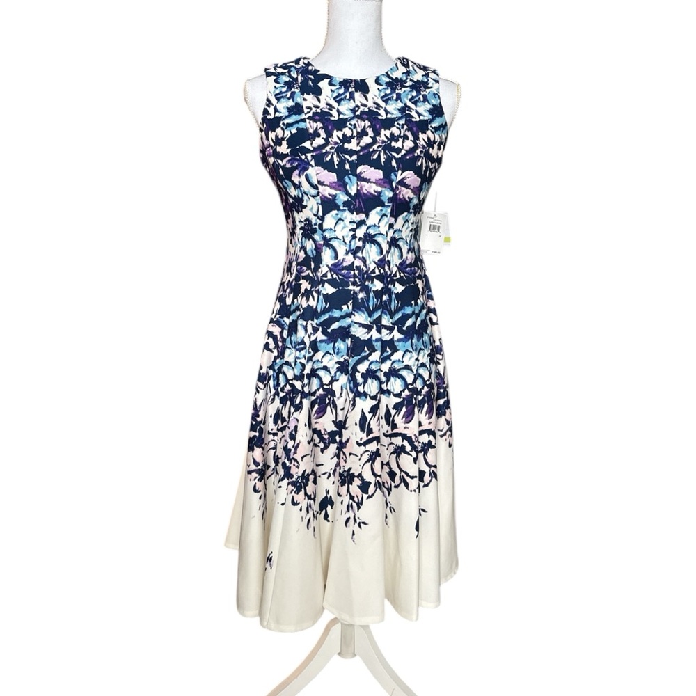 NWT - Gabby Skye Floral dress blue purple white size 4